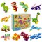 Wrapables Animal Building Blocks Set, 3-in-1 Building Kits for Party Favors, Goodie Bag Stuffer, Stocking Stuffer (Set of 12), Dinosaurs